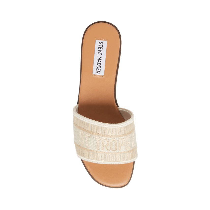 Sandalias de Diapositivas Steve Madden Knox Mujer Beige | ES FN0492